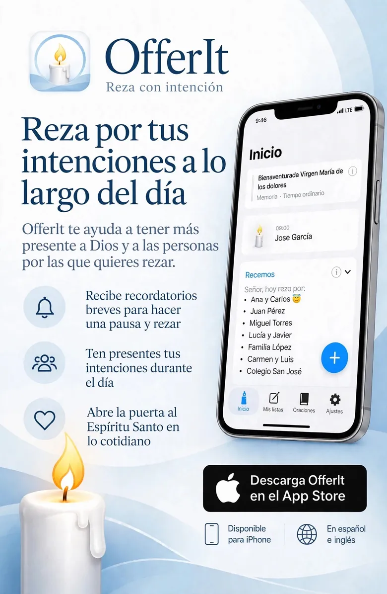Folleto de OfferIt — Reza por tus intenciones a lo largo del día